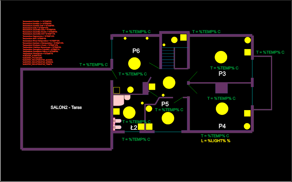 inteligentny dom eHouse w wersji Ekonomicznej. Sterowanie graficzne WWW - parter